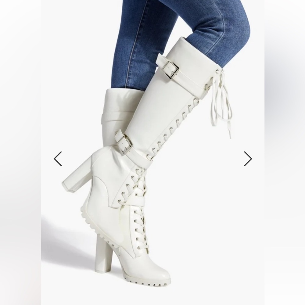 Rangi Tall Block Heeled Boot (Dark Olive Night)